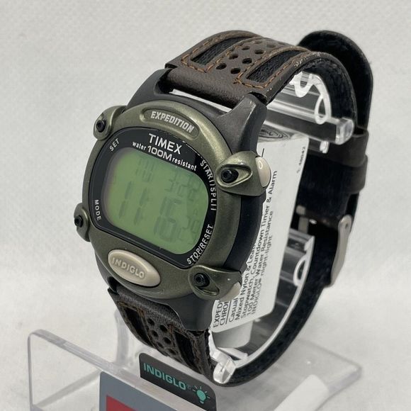 Timex Expedition T48042 Mens Brown Nylon/Leather Digital Dial Quartz Watch TMR71 - Picture 3 of 10